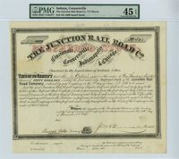 Junction Railroad - Stock CertificateJunction Railroad - Railway Preferred Stock Certificate - Cincinnati, Connersville, Indianapolis and Chicago Railroad